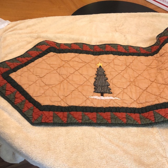 Christmas Quilted Santa/Tree/Gift Table Runner 63x14” - Picture 2 of 8